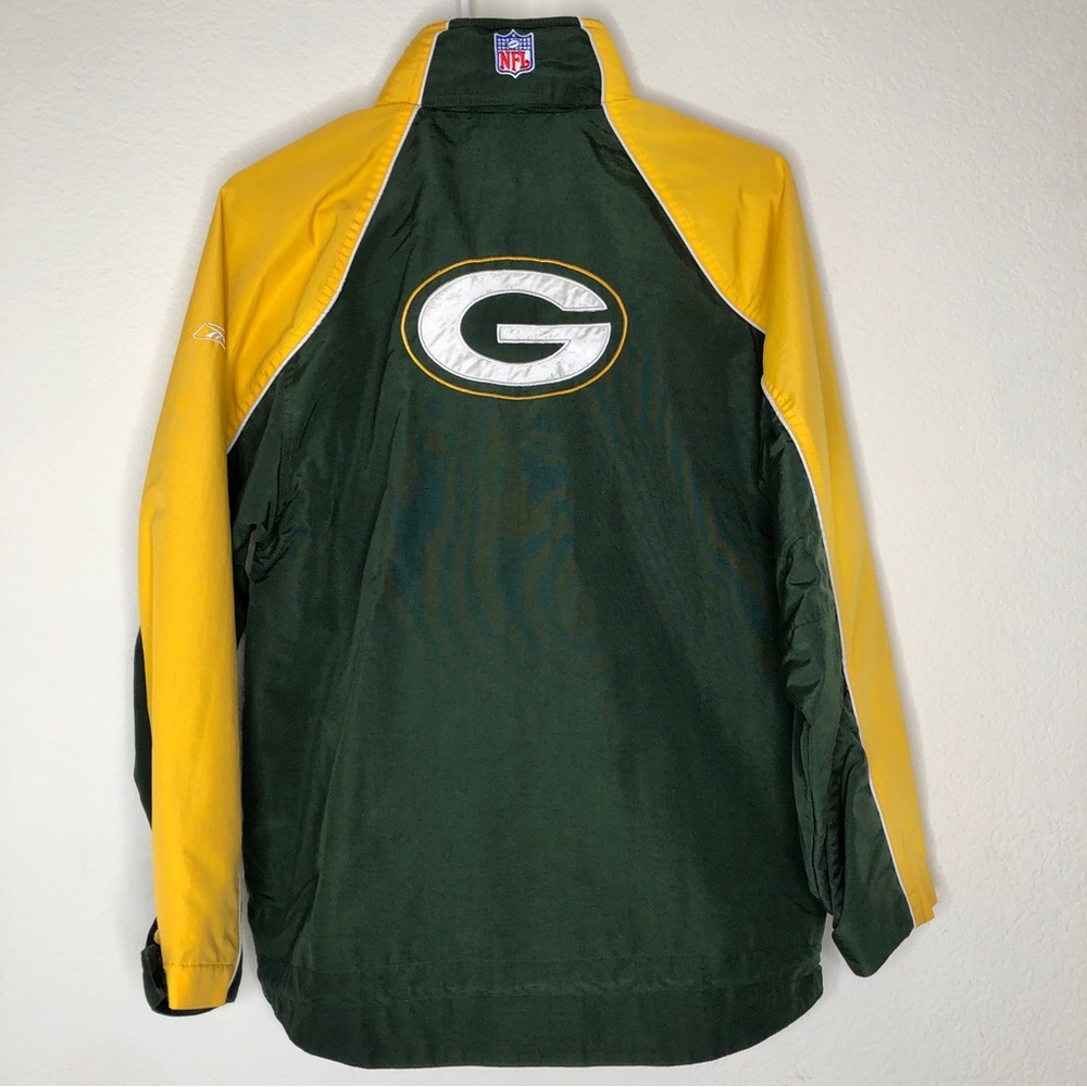 NFL Reebok Green Bay Packers Football Logo Athletic Coat Jacket Youth Large